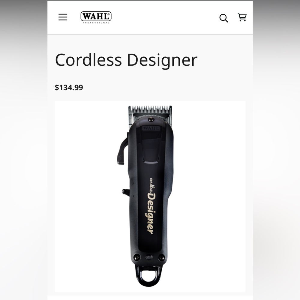 Wahl Cordless Designer Hair Clipper - Black with Gold Accent